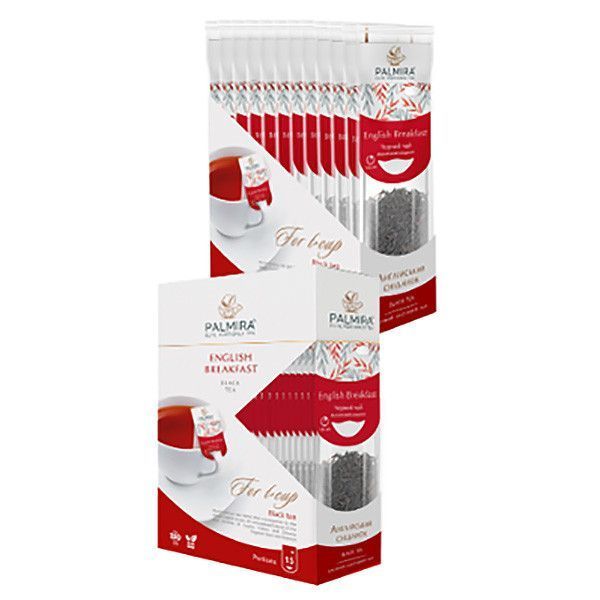 Чай чёрный пакетированный Palmira "Английский завтрак" T-cup BOX 15 саше по 2,4г 1674253693 фото