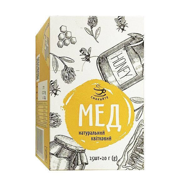 Мёд натуральный цветочный Смакуйте, стик 20 г 1748927960 фото