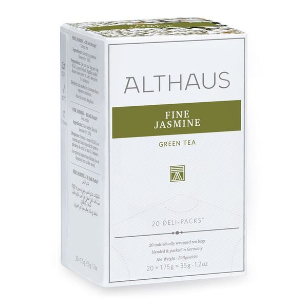 Чай зелёный с жасмином пакетированный Althaus Fine Jasmine Deli Packs 20 пакетиков по 1.75г 1882823839 фото
