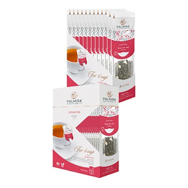 Чай зелёный с жасмином пакетированный Palmira "Жасмин" T-cup BOX 15 саше по 2,4г 1674278259 фото