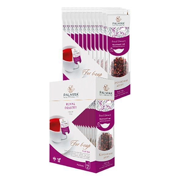 Чай фруктовый пакетированный Palmira "Королевский десерт" T-cup BOX 15 саше по 2,4г 1674281039 фото