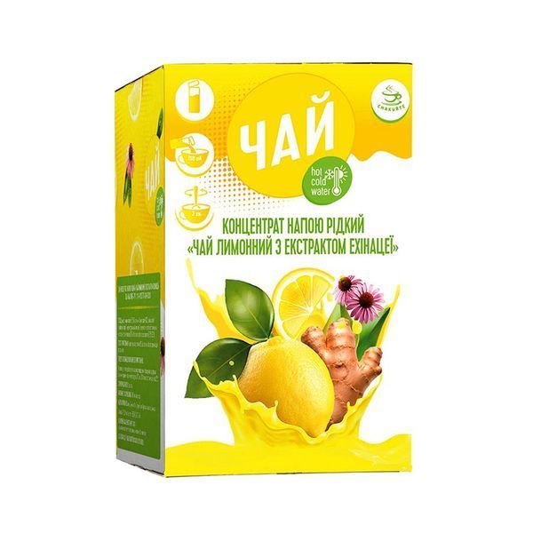 Напій Смакуйте Чай Лимонний з екстрактом ехінацеї, стік 40 г 2373695052 фото