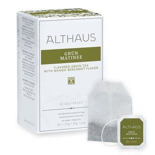 Чай зеленый пакетированный Althaus Green Matinee (Грин&nbsp;Матинэ) Deli Packs 20 пакетиков по 1,75г 1927145489 фото
